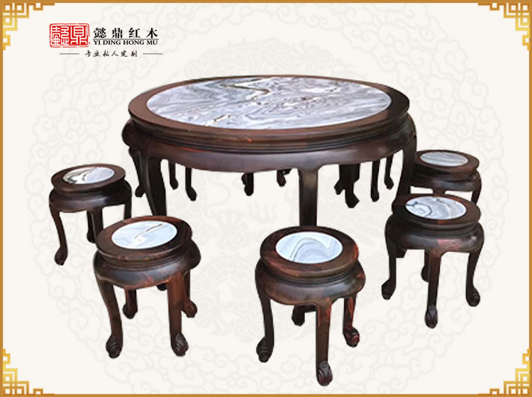 明式石面圓臺